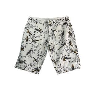 Sean John Shorts Mens 40 Linen Cotton Bird Toile Print Y2K Hip Hop Summer